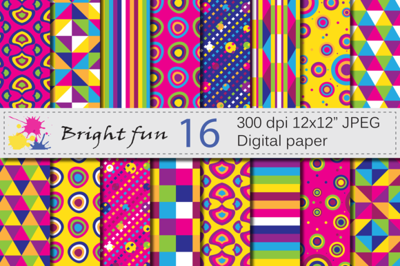 Bright Geometric Digital Papers: A Creative Resource for Design Enthusiasts