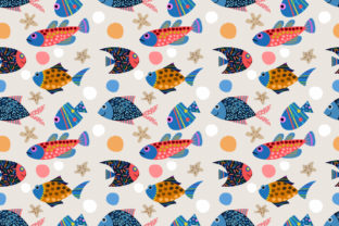 Colorful Fish Design Seamless Pattern