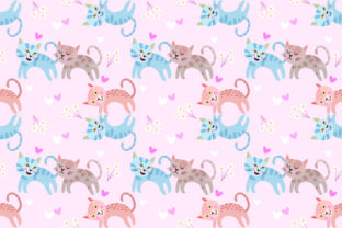 Cute Cat with Heart Shape Pattern