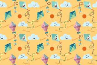 Cute Kite with Cloud and Sun Pattern