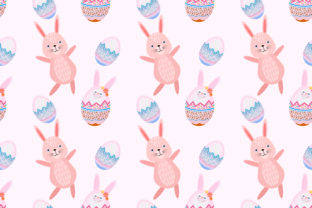 Cute Rabbit with Easter Eggs Pattern