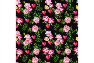 Seamless Love Pattern with Roses and Heart