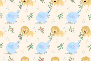 Seamless Pattern with Elephant and Lion: A Versatile Design for Creative Projects