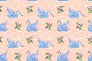 Seamless Pattern with Swan in Water – A Versatile Design for Creativity and Practical Use