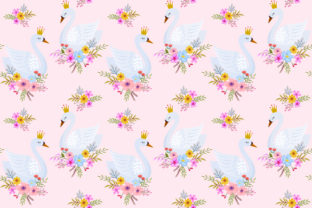 Seamless Swan Princess with Flowers: A Versatile Design for Creative Projects