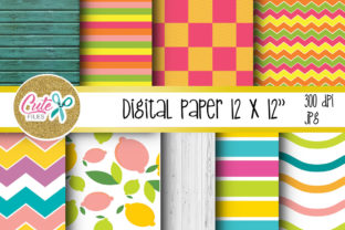Summer Digital Paper, Colorful Digital Paper